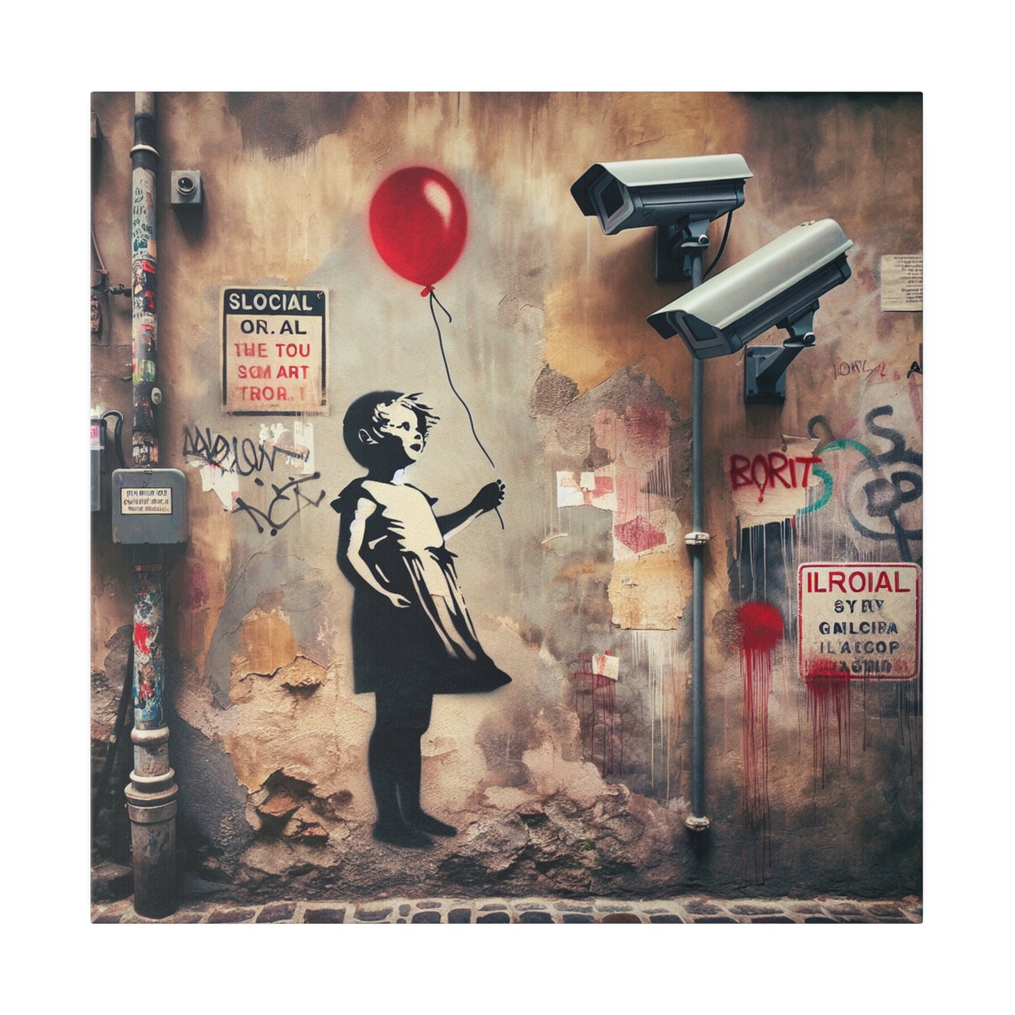 Retro Reverie: Red - Canvas