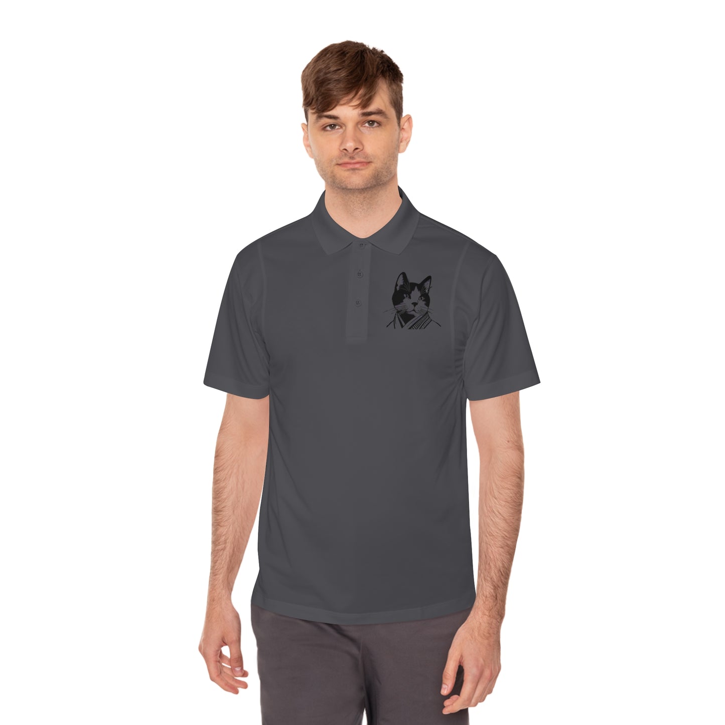 Samurai Cat - Men's Sport Polo Shirt