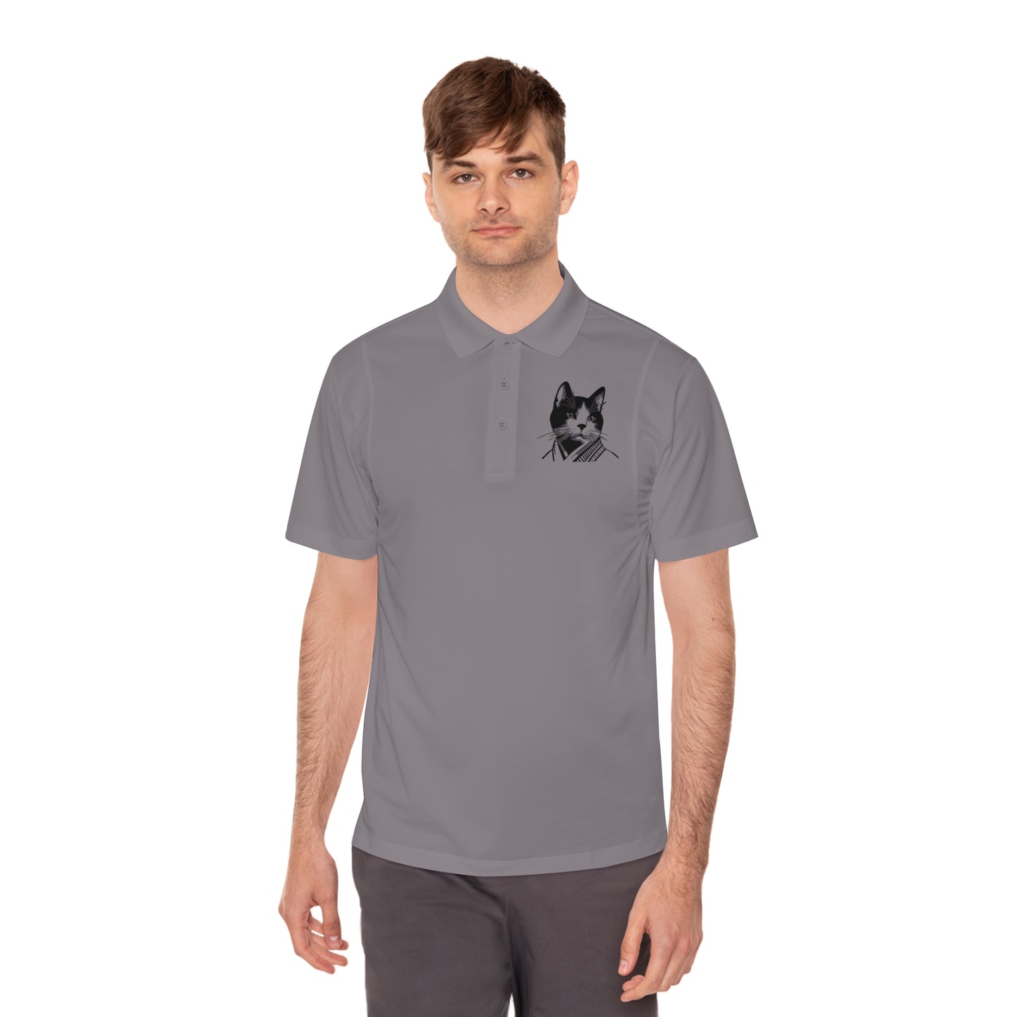 Samurai Cat - Men's Sport Polo Shirt