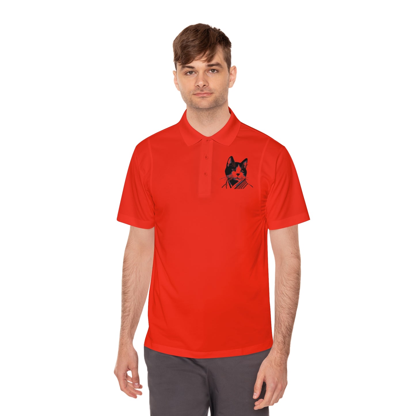 Samurai Cat - Men's Sport Polo Shirt