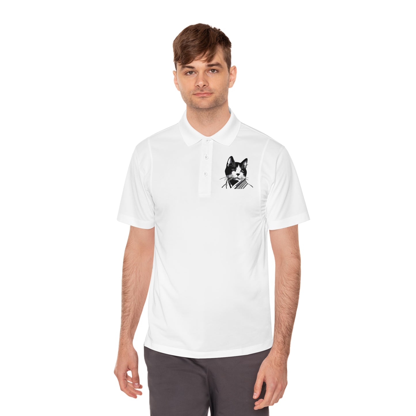 Samurai Cat - Men's Sport Polo Shirt